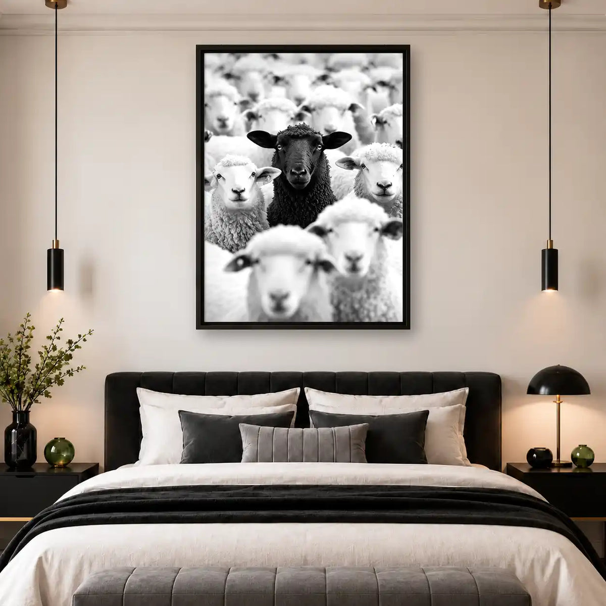 Black Sheep In White Flock Wall Art 4