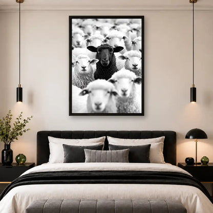 Black Sheep In White Flock Wall Art 4