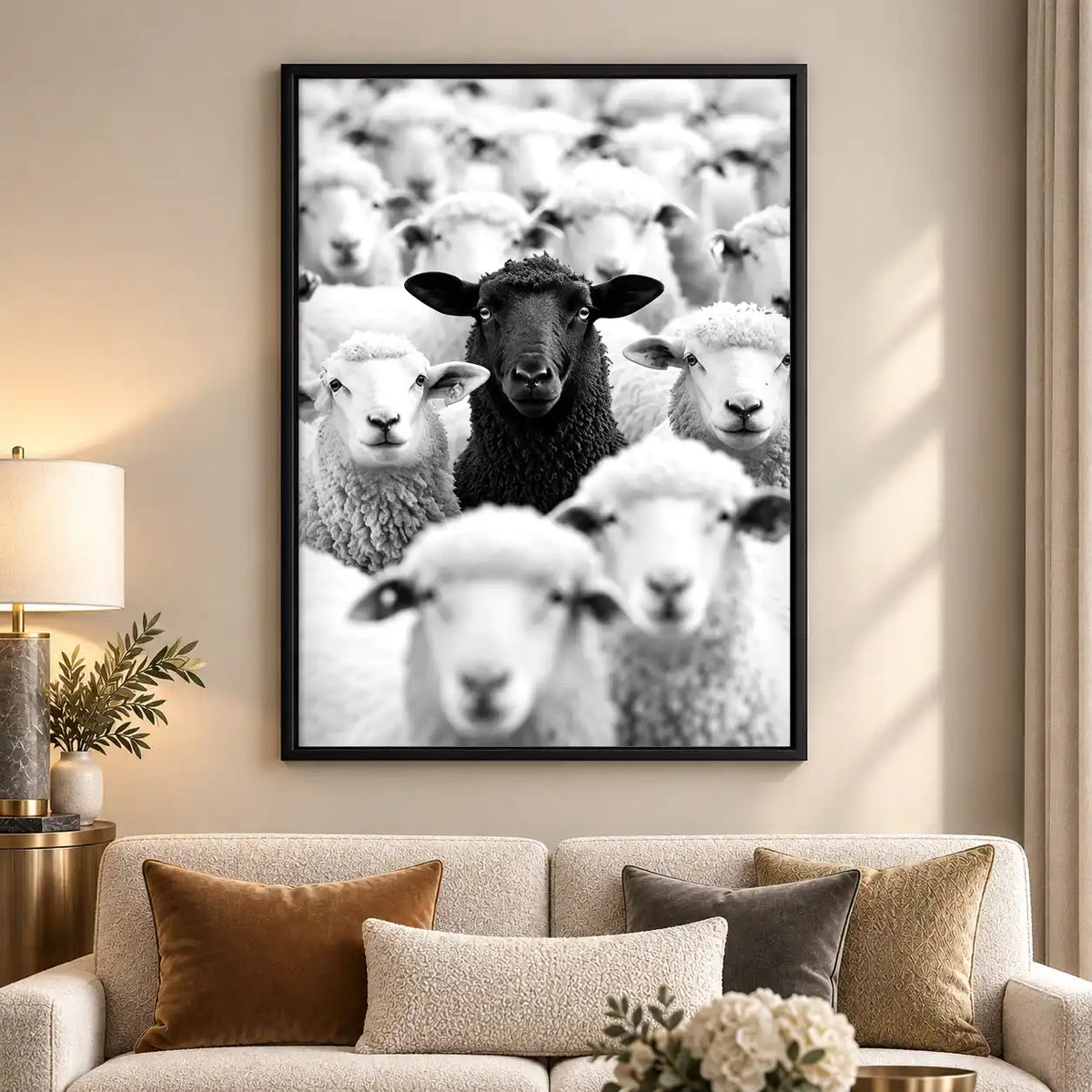 Black Sheep In White Flock Wall Art 5