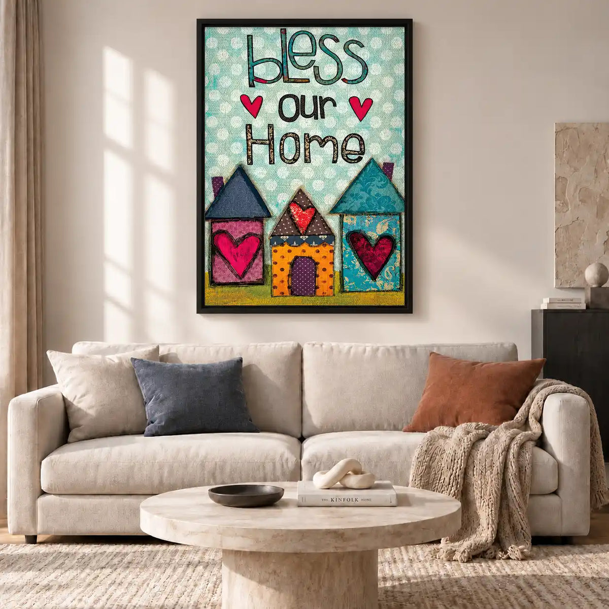Bless Our Home Patchwork Houses Wall Art 2