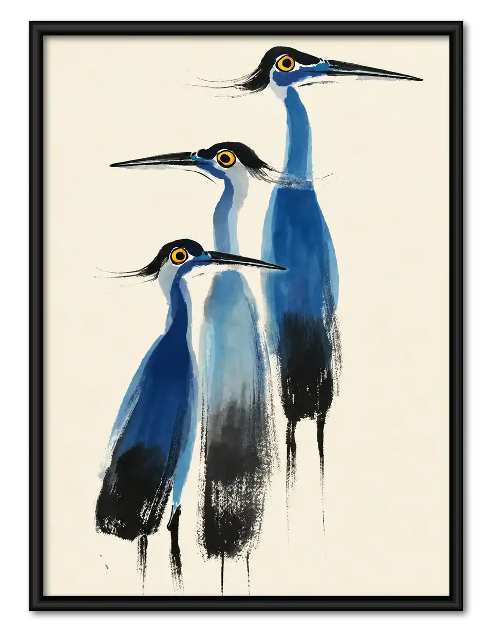 Blue Crane Trio Wall Art 1