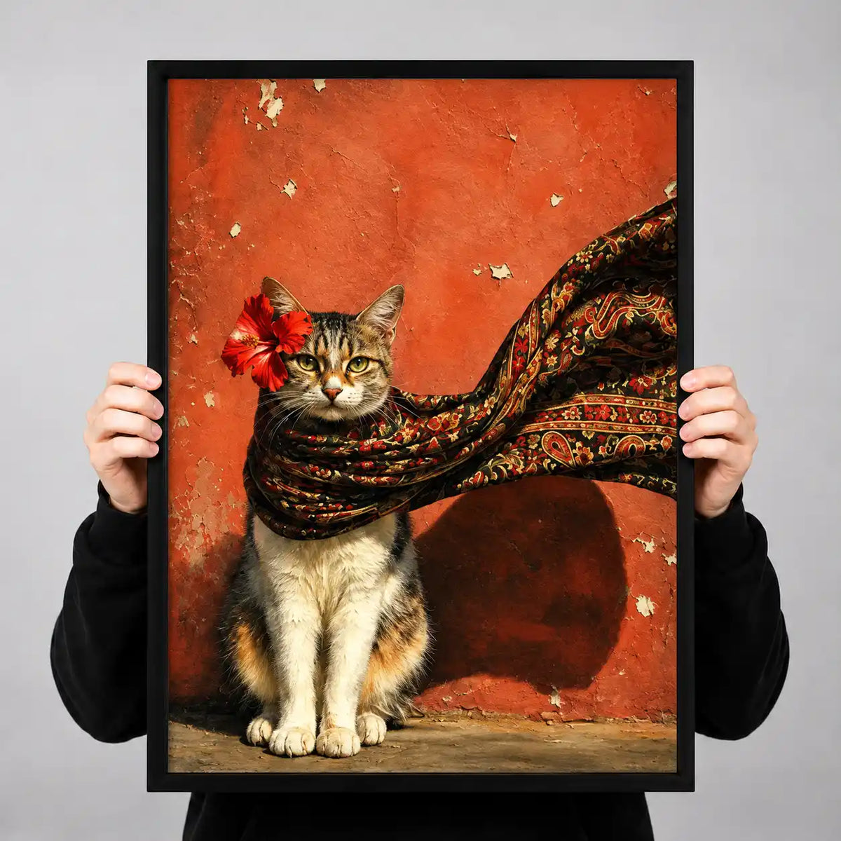 Bohemian Cat With Flowing Scarf Wall Art 3