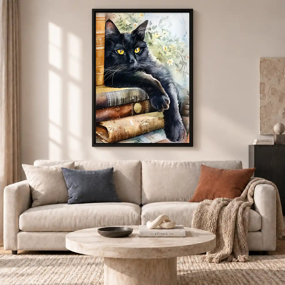 Book Lover Black Cat Wall Art 2