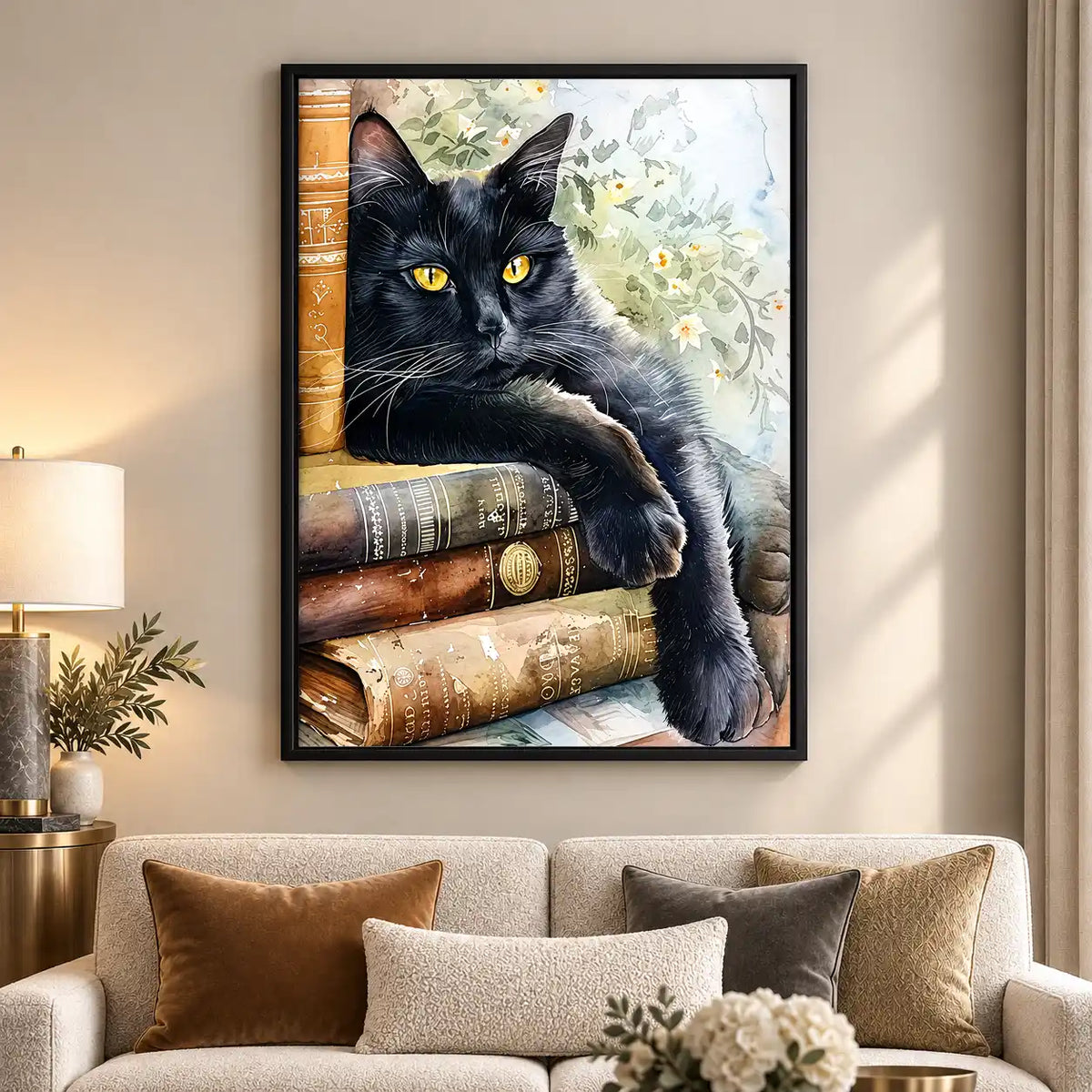 Book Lover Black Cat Wall Art 5