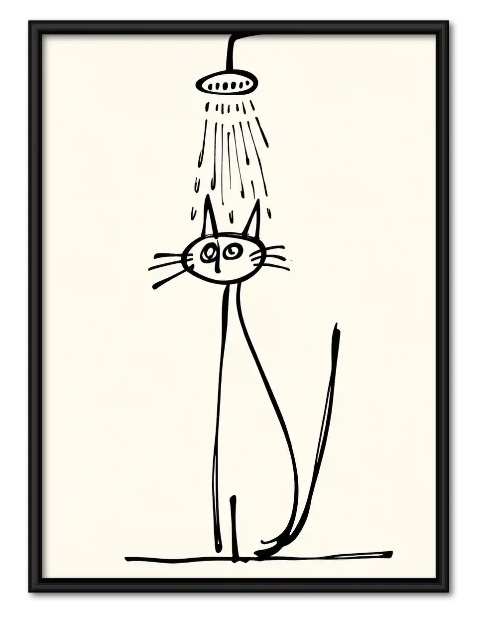 Cat Standing Under Shower Wall Art 1