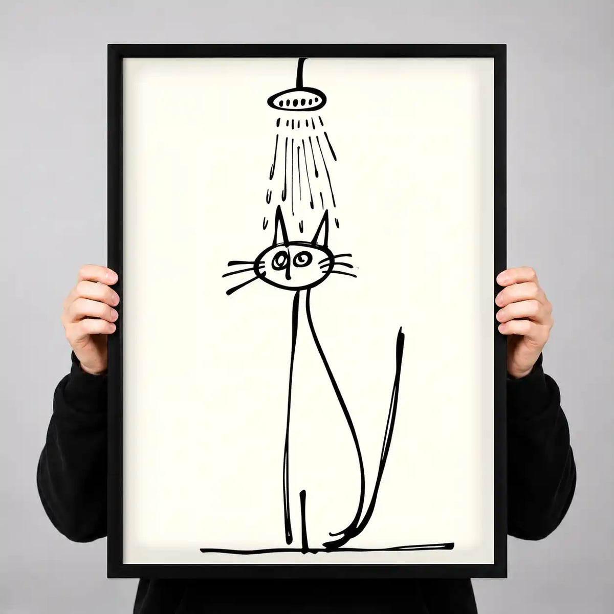 Cat Standing Under Shower Wall Art 3