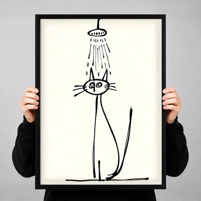 Cat Standing Under Shower Wall Art 3