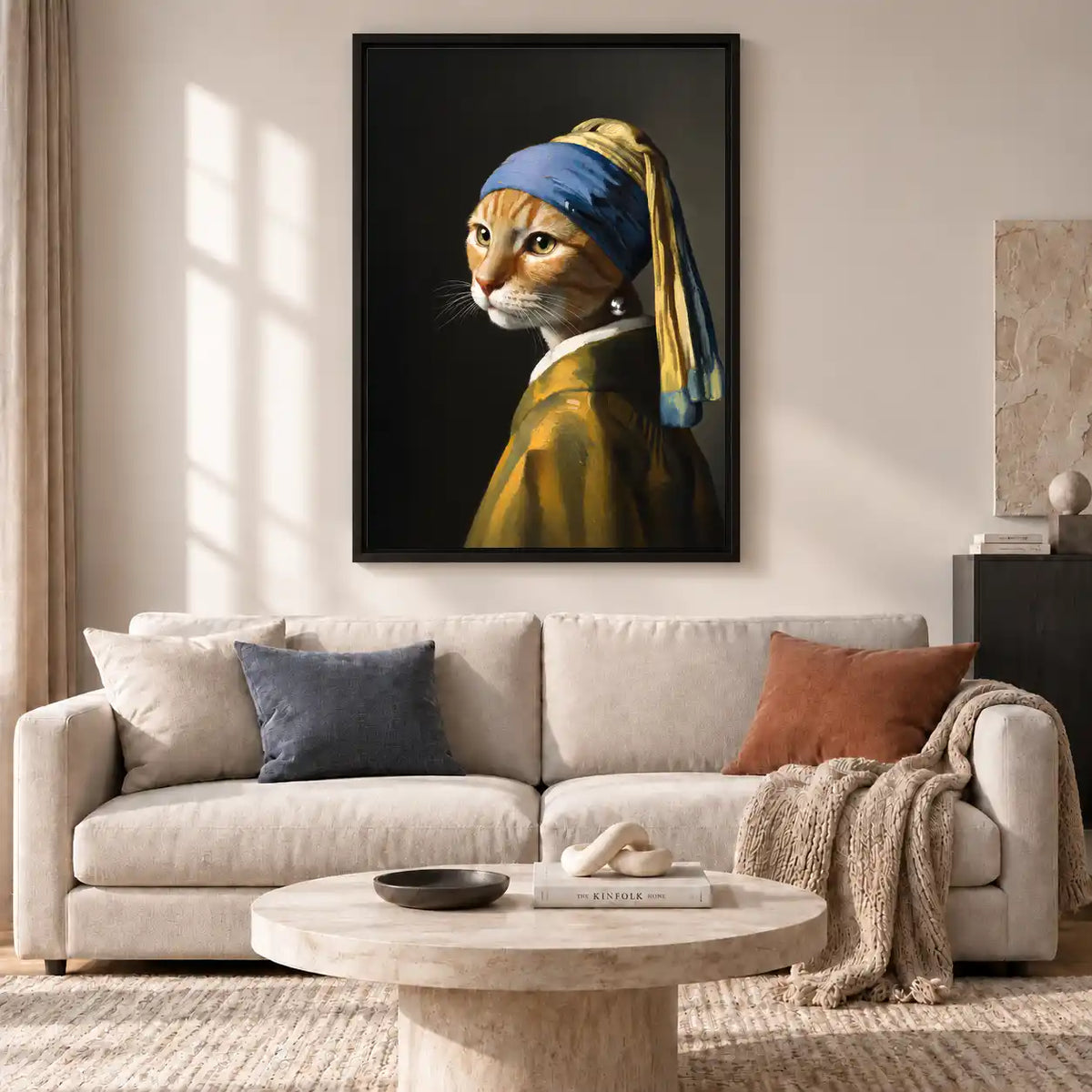 Cat With Pearl Earring Wall Art 2