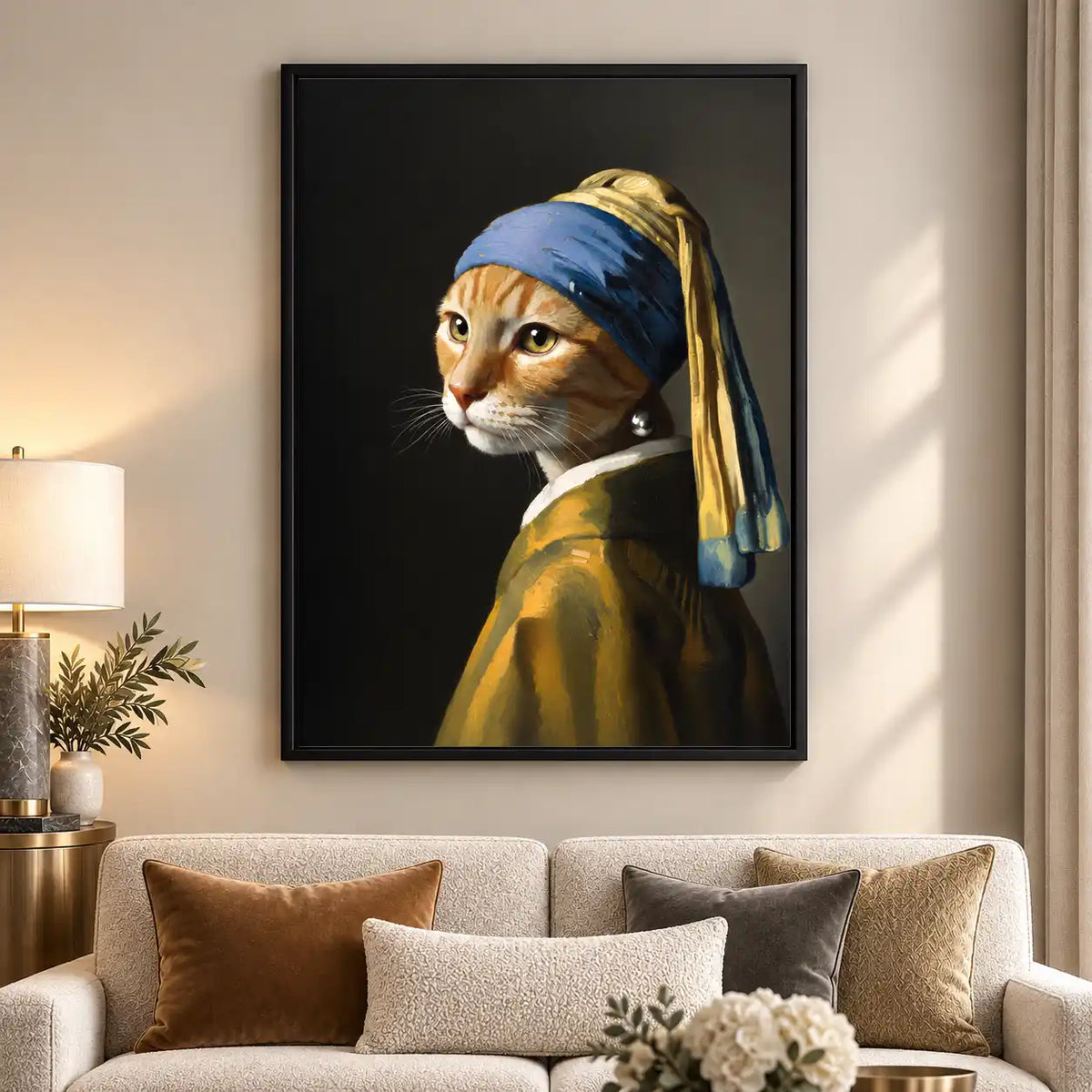 Cat With Pearl Earring Wall Art 5