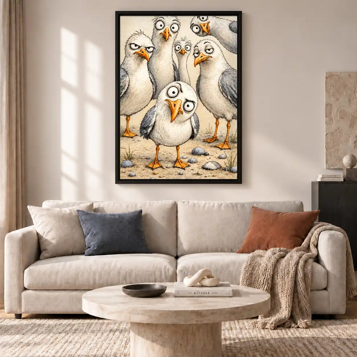 Chaotic Seagull Crowd Wall Art 2
