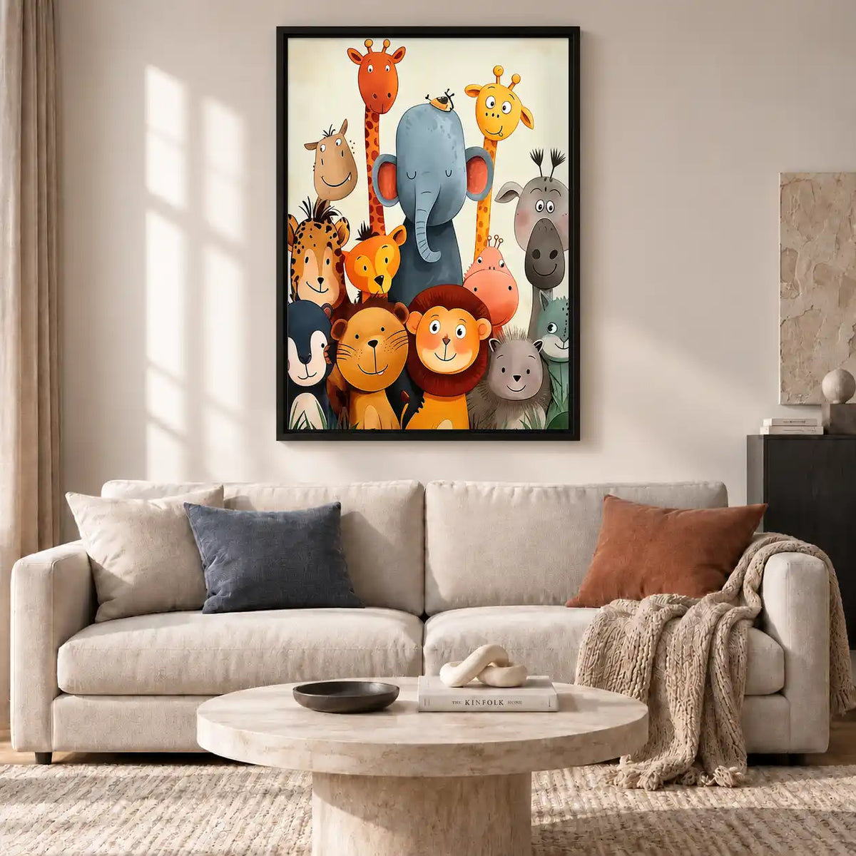 Cheerful Safari Animal Group Wall Art 2