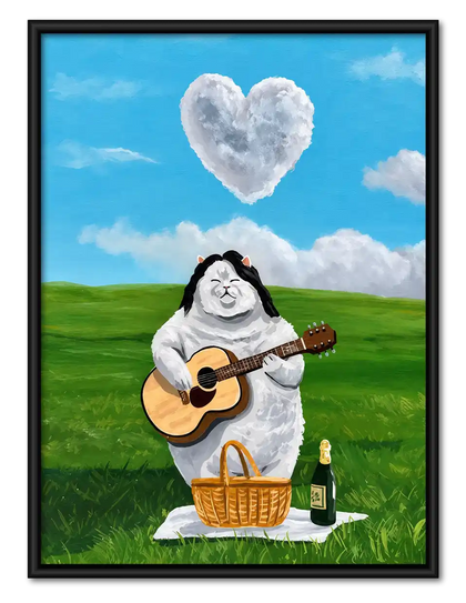 Chubby Angel Playing Guitar Wall Art