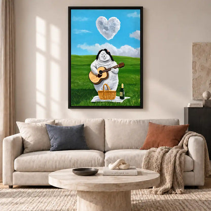 Chubby Angel Playing Guitar Wall Art 2