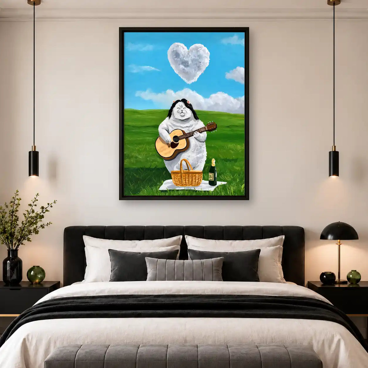 Chubby Angel Playing Guitar Wall Art 4