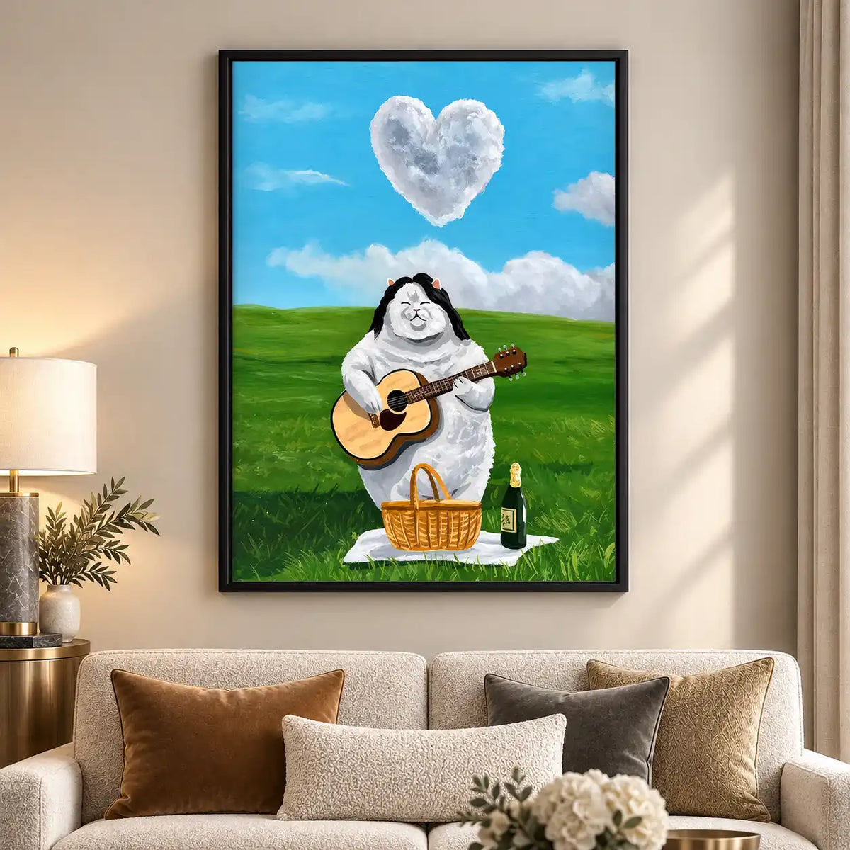 Chubby Angel Playing Guitar Wall Art 5