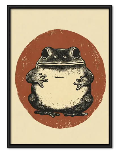 Chubby Frog Portrait Wall Art