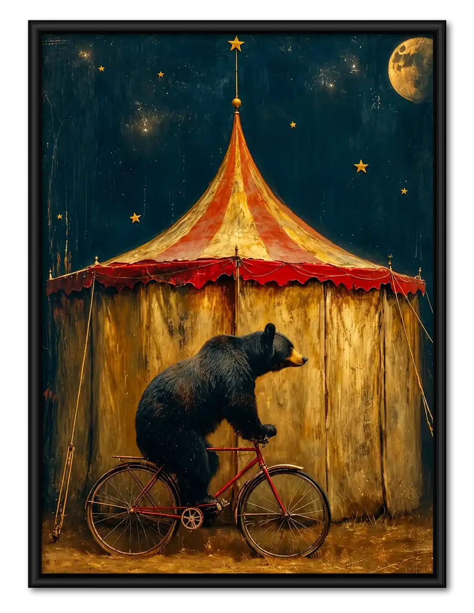 Circus Bear On Bicycle Wall Art 1