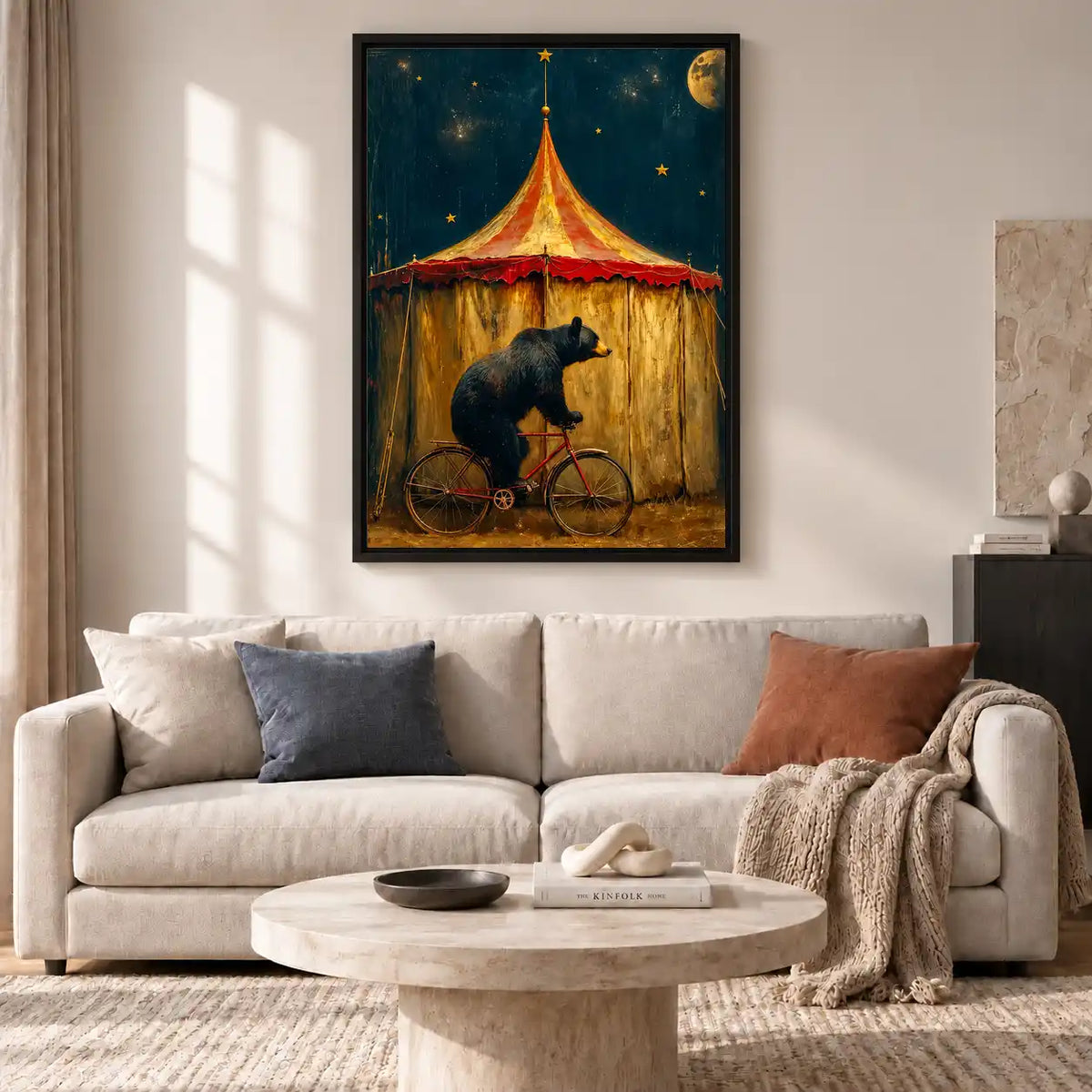 Circus Bear On Bicycle Wall Art 2