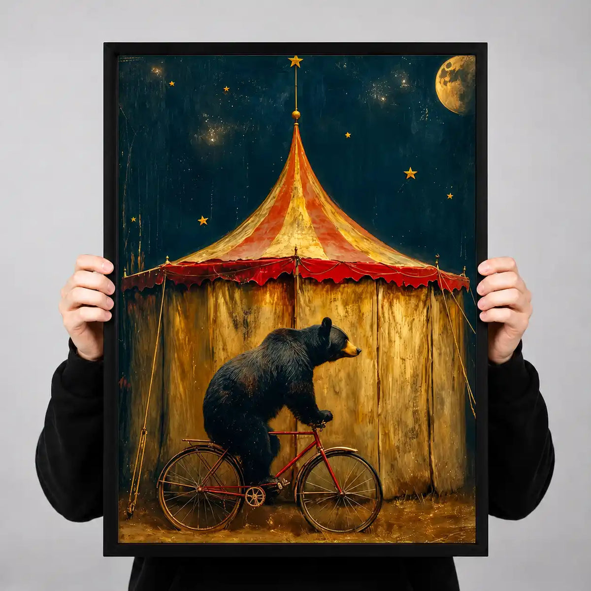 Circus Bear On Bicycle Wall Art 3