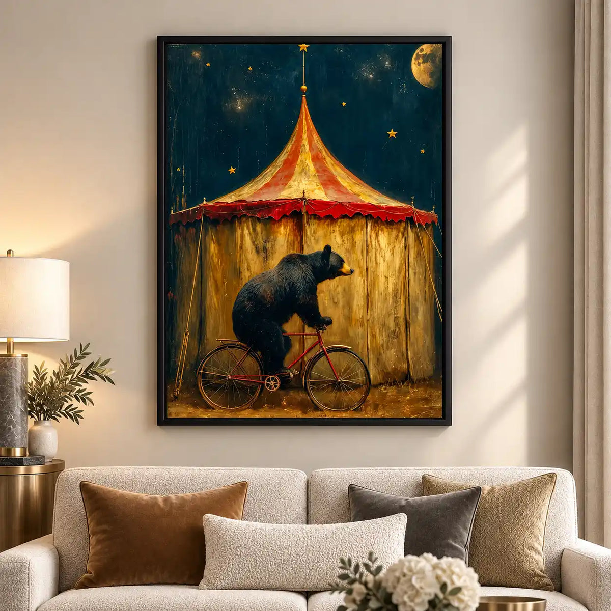 Circus Bear On Bicycle Wall Art 5