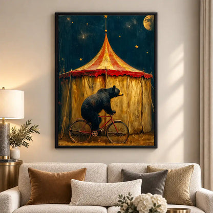 Circus Bear On Bicycle Wall Art 5
