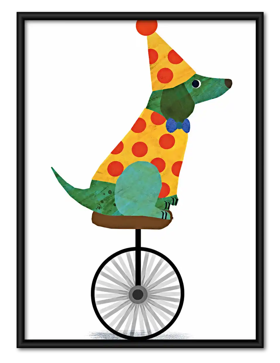 Circus Dog On Unicycle Wall Art 1