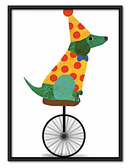 Circus Dog On Unicycle Wall Art