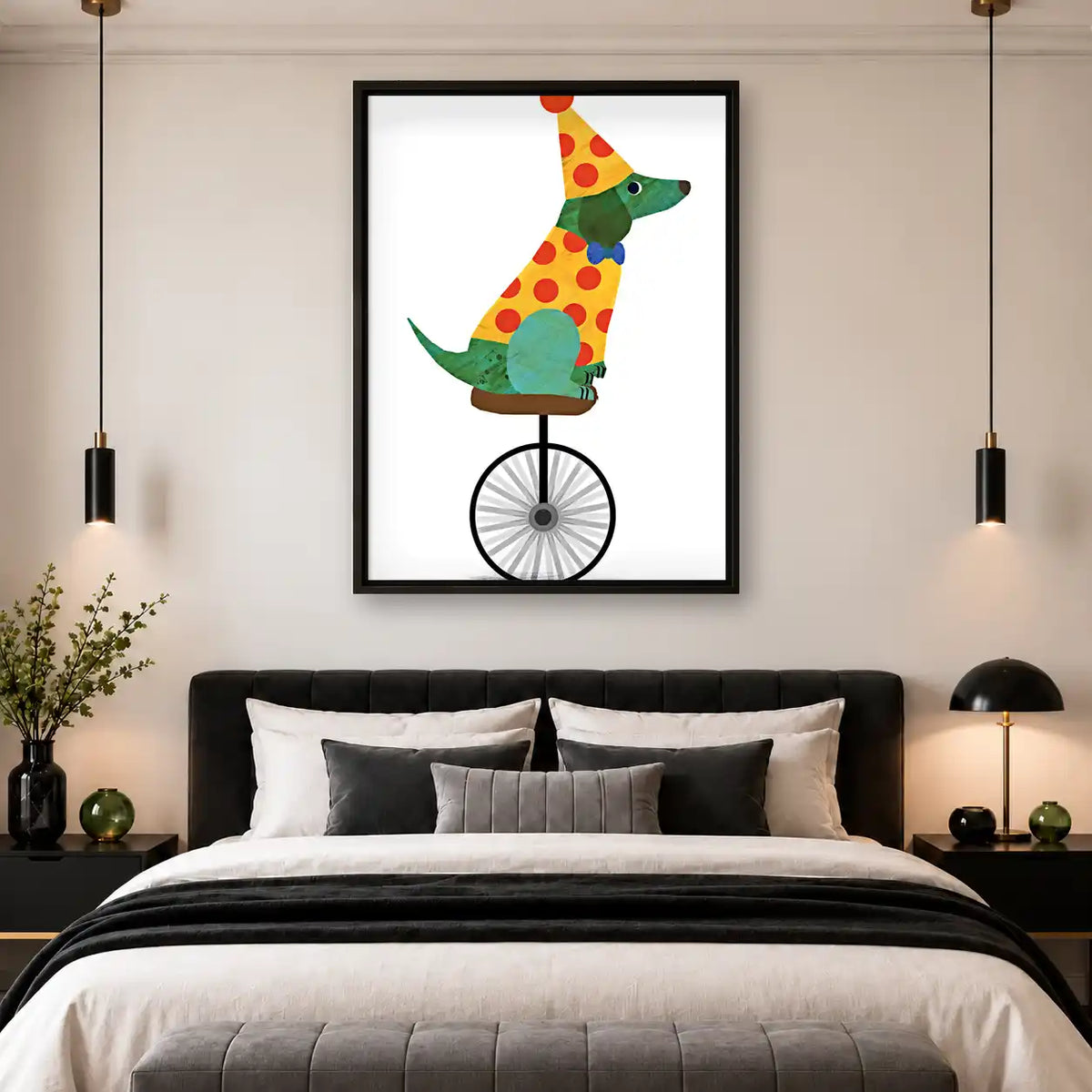 Circus Dog On Unicycle Wall Art 4