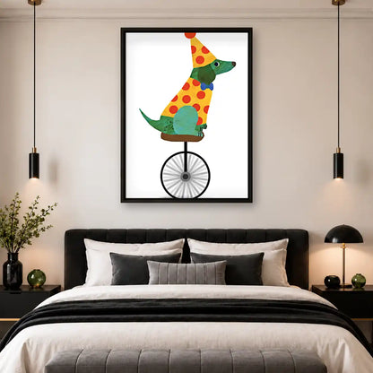 Circus Dog On Unicycle Wall Art 4