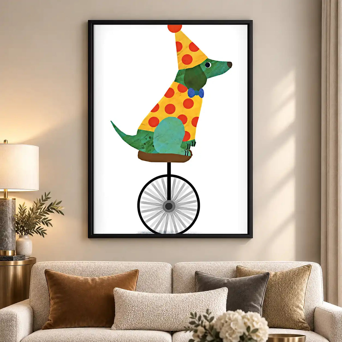 Circus Dog On Unicycle Wall Art 5