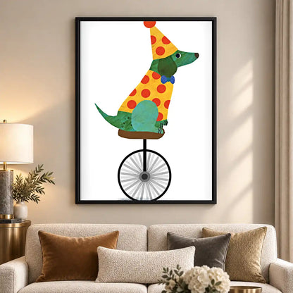 Circus Dog On Unicycle Wall Art 5