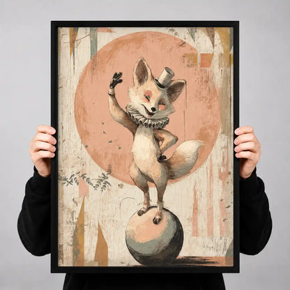 Circus Fox Balancing On Ball Wall Art 3