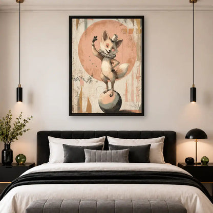 Circus Fox Balancing On Ball Wall Art 4