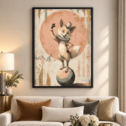 Circus Fox Balancing On Ball Wall Art 5