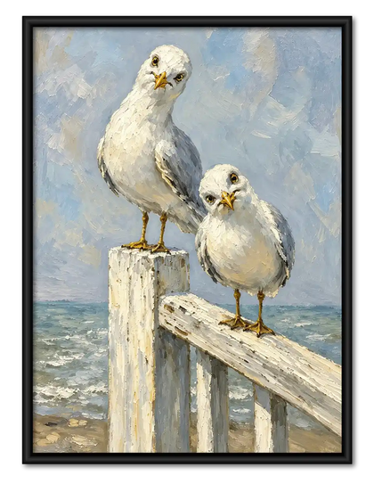 Coastal Seagull Pair Wall Art