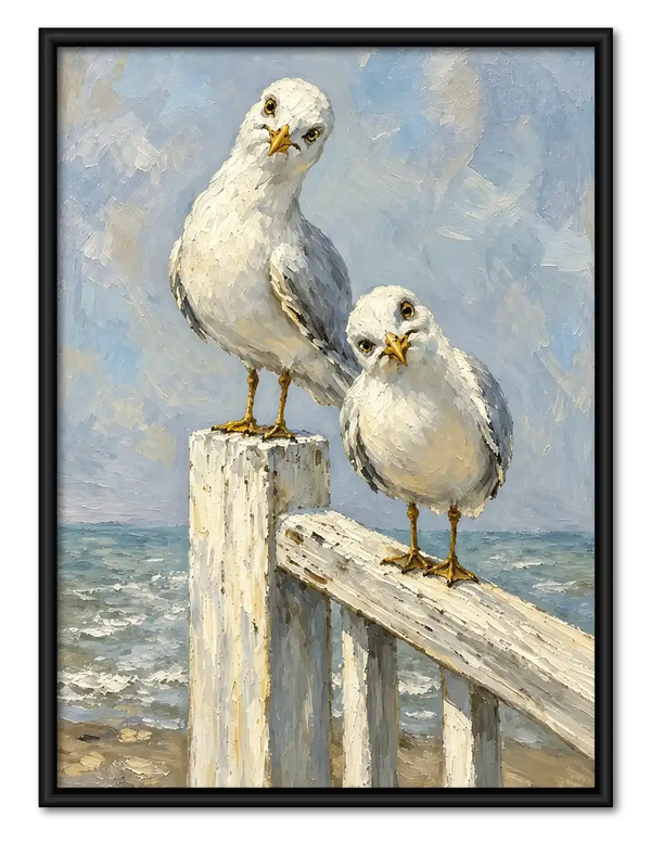 Coastal Seagull Pair Wall Art