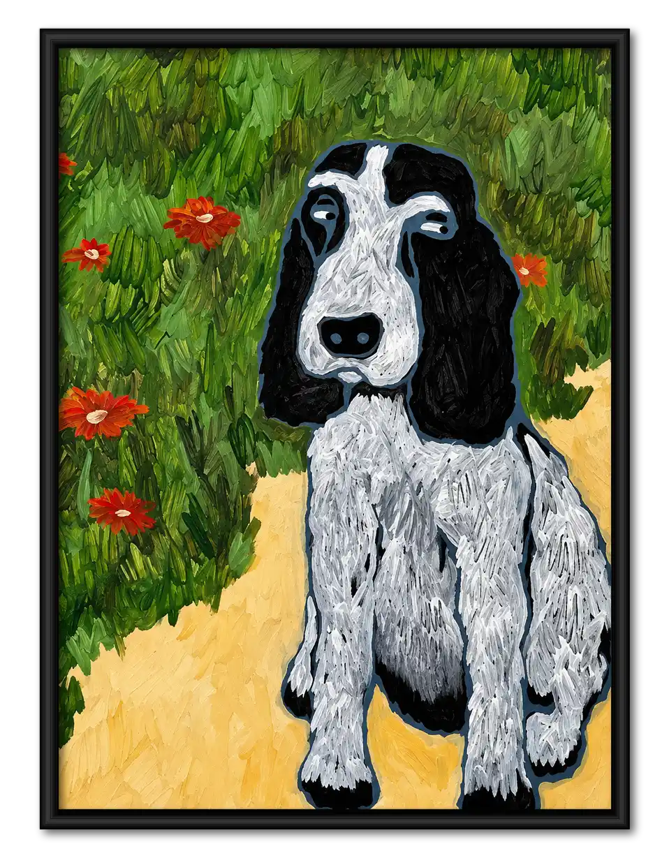 Cocker Spaniel In Poppy Garden Wall Art 1