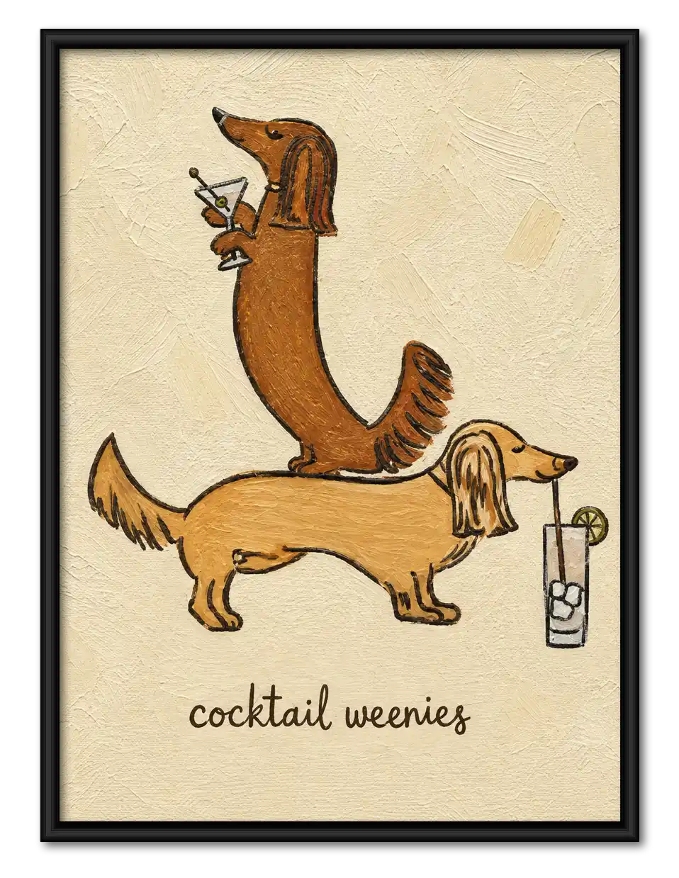 Cocktail Weenies Dachshund Stack Wall Art 1