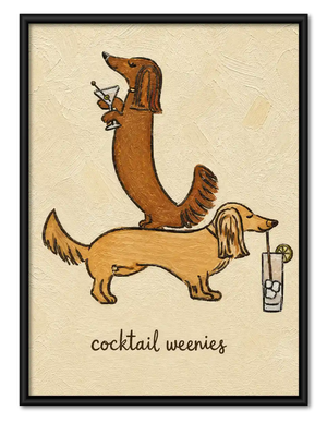 Cocktail Weenies Dachshund Stack Wall Art