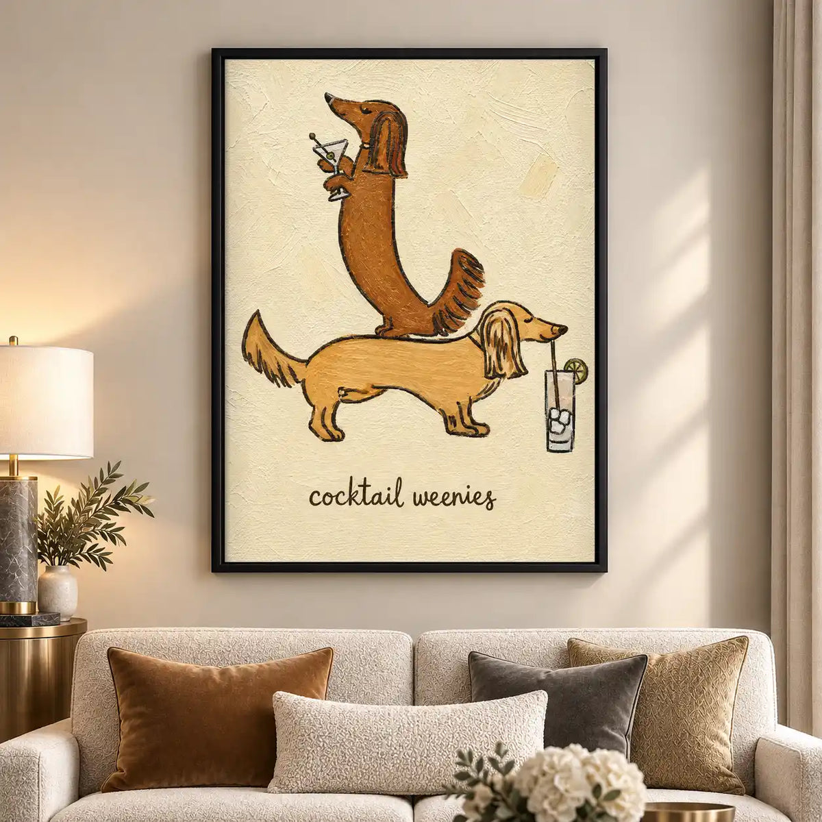 Cocktail Weenies Dachshund Stack Wall Art 5