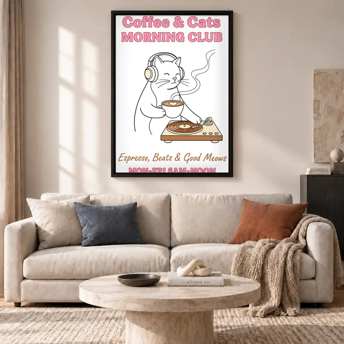 Coffee And Cats Morning Club Wall Art 2