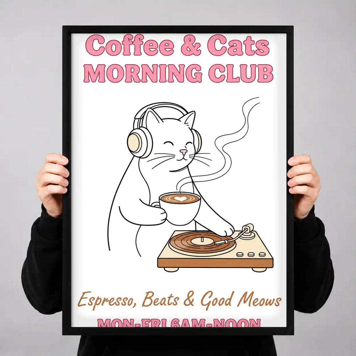 Coffee And Cats Morning Club Wall Art 3