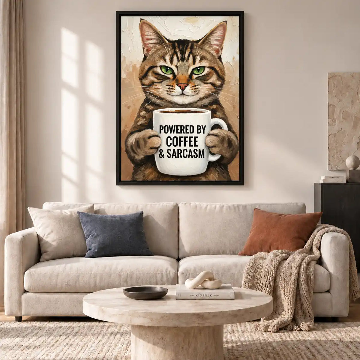 Coffee And Sarcasm Cat Wall Art 2
