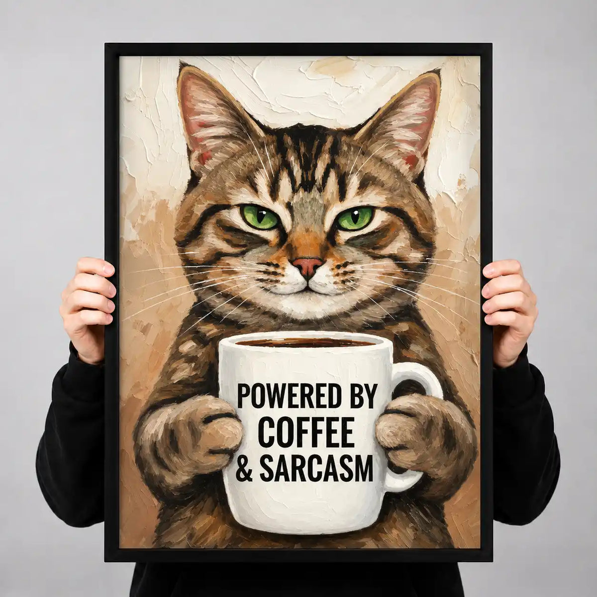 Coffee And Sarcasm Cat Wall Art 3