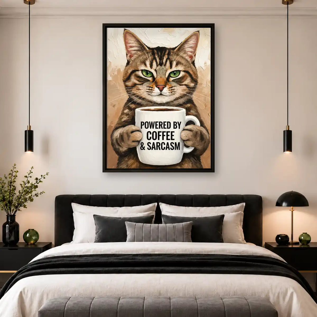 Coffee And Sarcasm Cat Wall Art 4