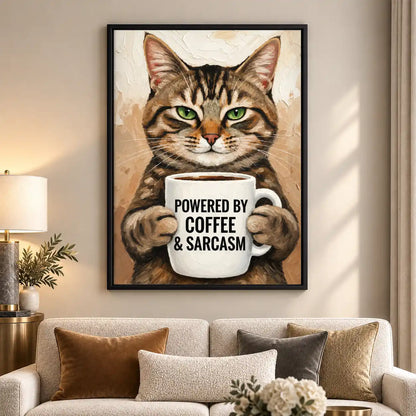 Coffee And Sarcasm Cat Wall Art 5