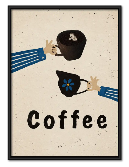 Coffee Cups And Pouring Hands Wall Art