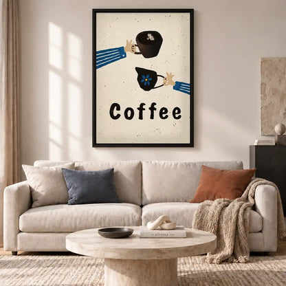 Coffee Cups And Pouring Hands Wall Art 2
