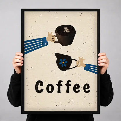 Coffee Cups And Pouring Hands Wall Art 3