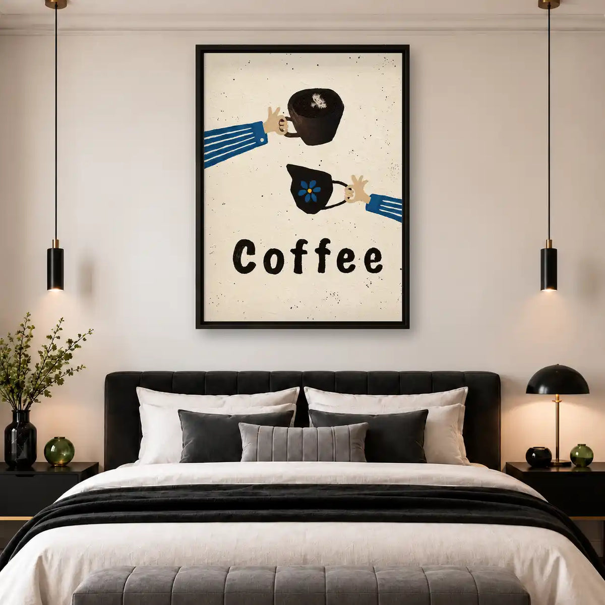 Coffee Cups And Pouring Hands Wall Art 4